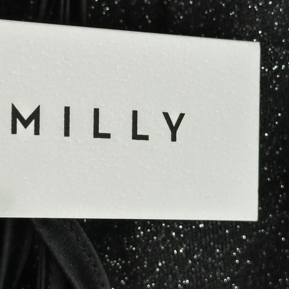 Milly Ramona Metallic French Jersey Pants Black M Drawstring Party Holiday NWT - Picture 7 of 11